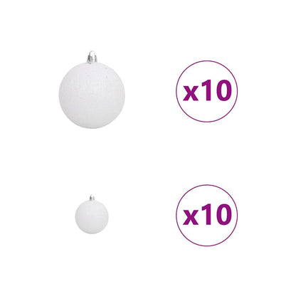 vidaXL Artificial Christmas Tree with 300 LEDs with Stand White 240 cm
