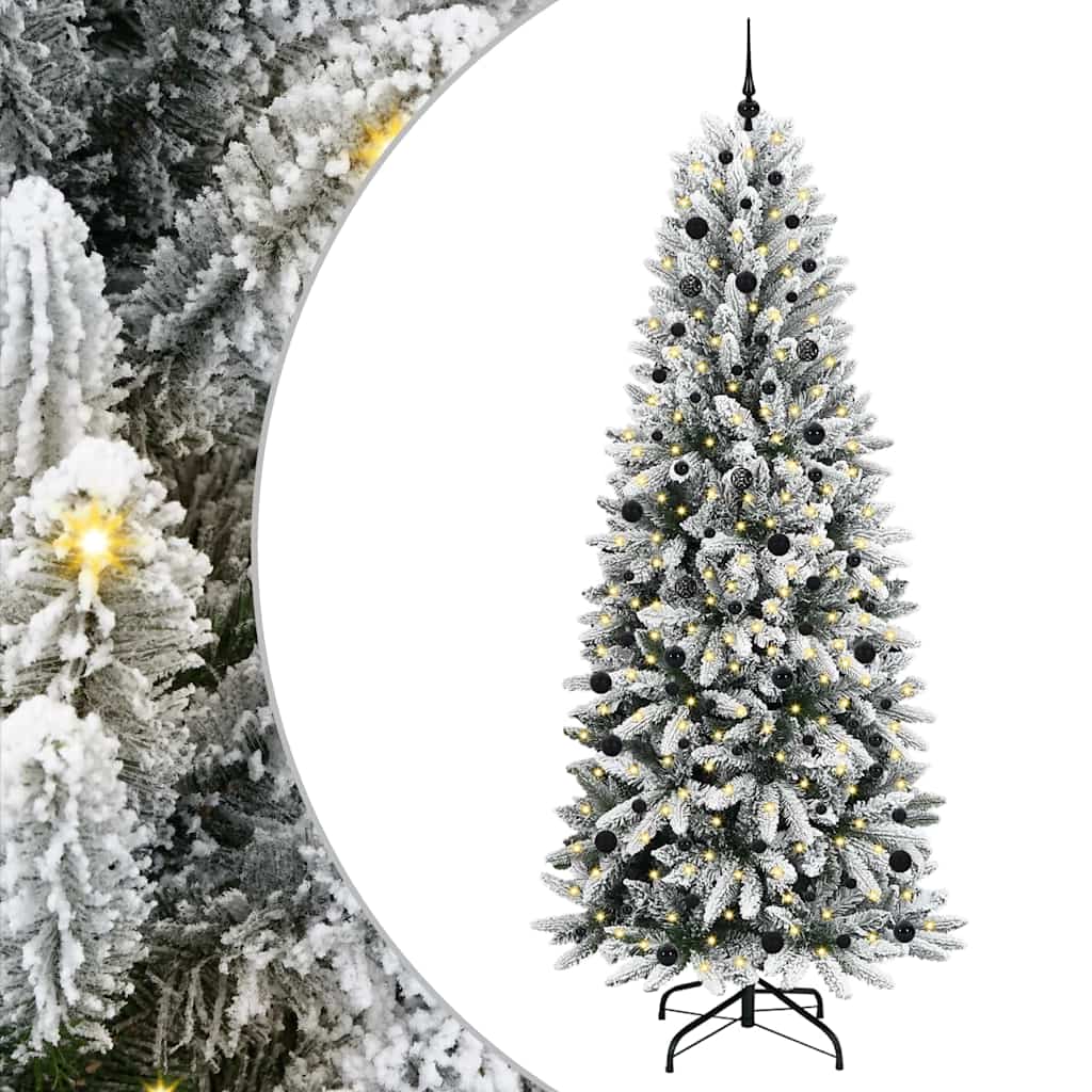 vidaXL Artificial Christmas Tree with 300 LEDs with Stand White 240 cm