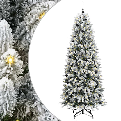 vidaXL Artificial Christmas Tree with 300 LEDs with Stand White 240 cm