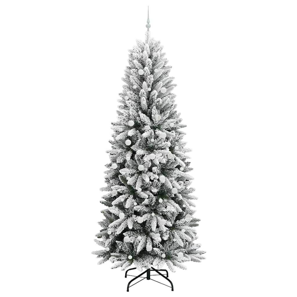vidaXL Artificial Christmas Tree with 300 LEDs with Stand White 240 cm