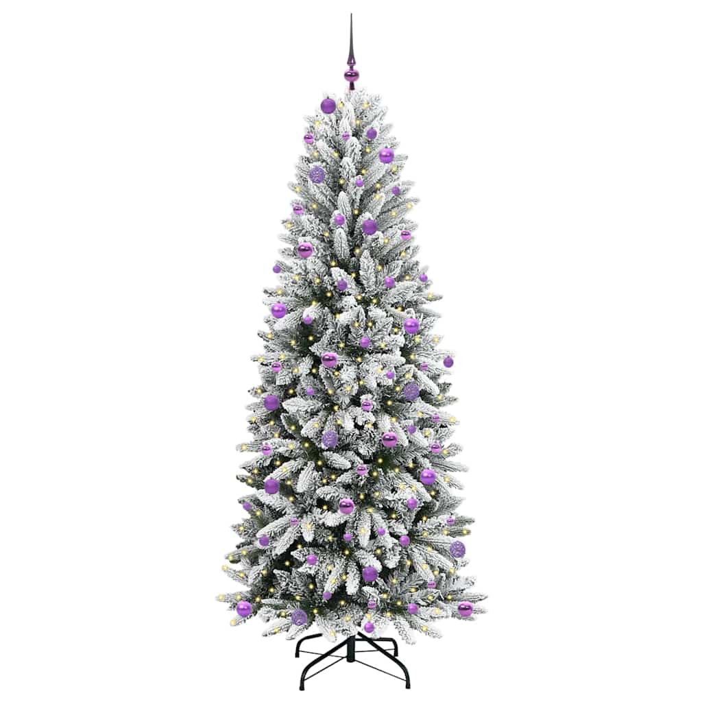vidaXL Artificial Christmas Tree with 300 LEDs with Stand White 240 cm