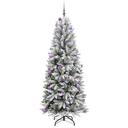 vidaXL Artificial Christmas Tree with 300 LEDs with Stand White 240 cm