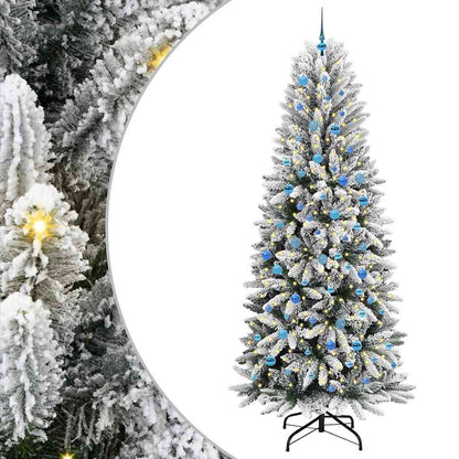 vidaXL Artificial Christmas Tree with 300 LEDs with Stand White 240 cm