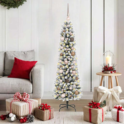 vidaXL Artificial Christmas Tree with 150 LEDs with Stand White 150 cm