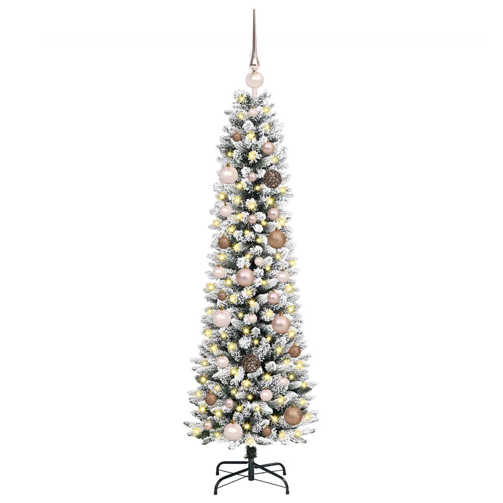 vidaXL Artificial Christmas Tree with 150 LEDs with Stand White 150 cm
