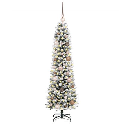 vidaXL Artificial Christmas Tree with 150 LEDs with Stand White 150 cm