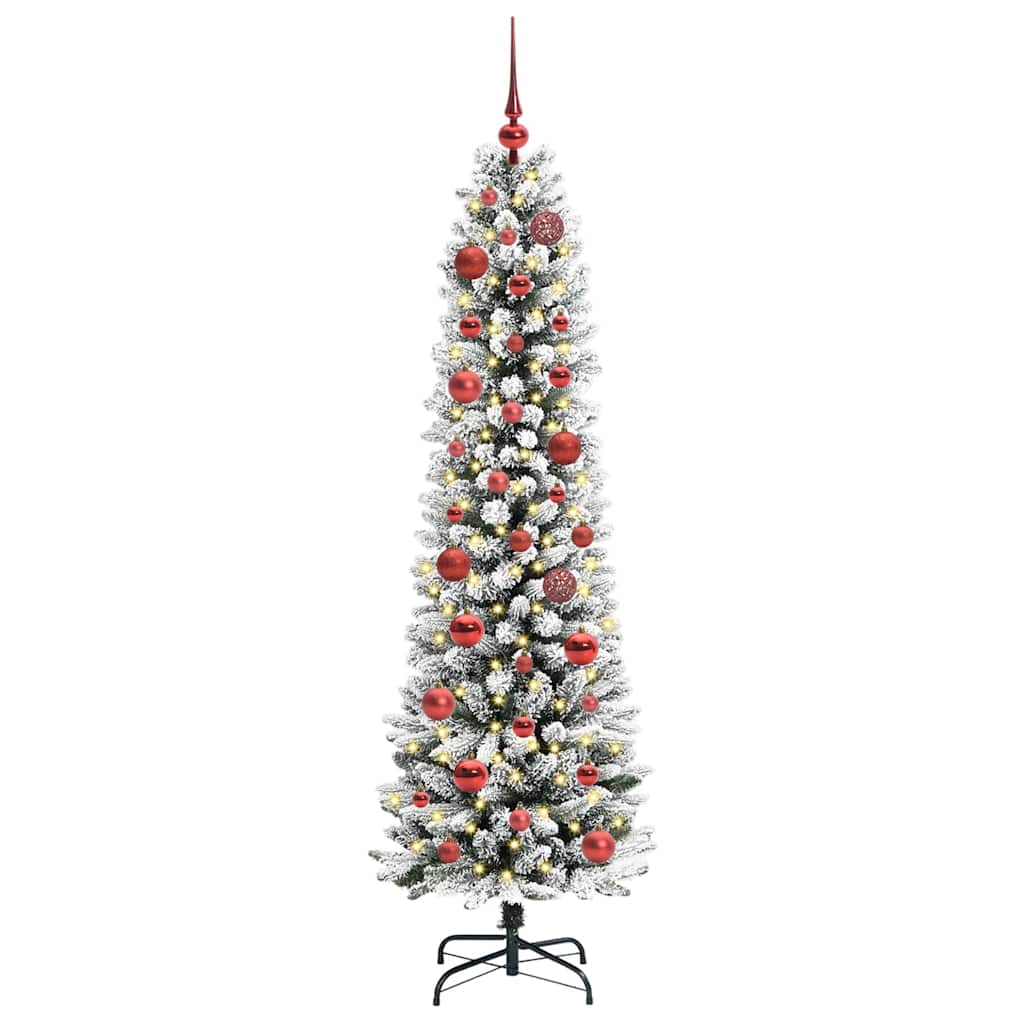 vidaXL Artificial Christmas Tree with 150 LEDs with Stand White 150 cm