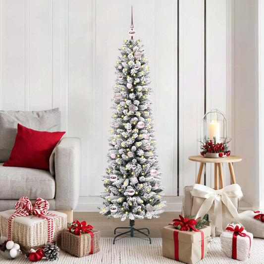 vidaXL Artificial Christmas Tree with 150 LEDs with Stand White 150 cm