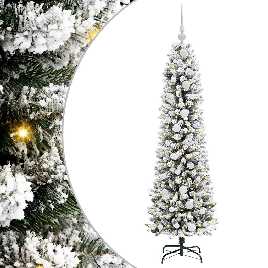 vidaXL Artificial Christmas Tree with 150 LEDs with Stand White 150 cm