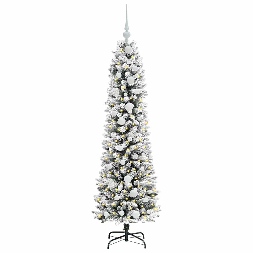 vidaXL Artificial Christmas Tree with 150 LEDs with Stand White 150 cm