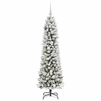 vidaXL Artificial Christmas Tree with 150 LEDs with Stand White 150 cm