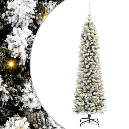 vidaXL Artificial Christmas Tree with 150 LEDs with Stand White 150 cm
