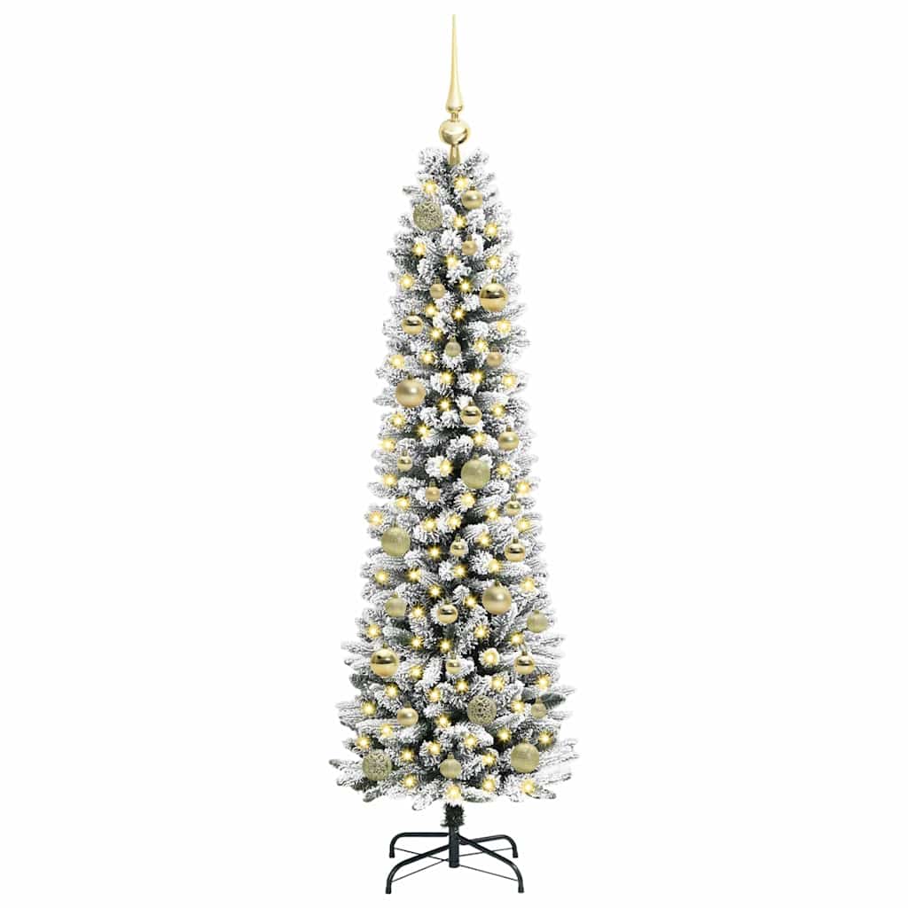 vidaXL Artificial Christmas Tree with 150 LEDs with Stand White 150 cm