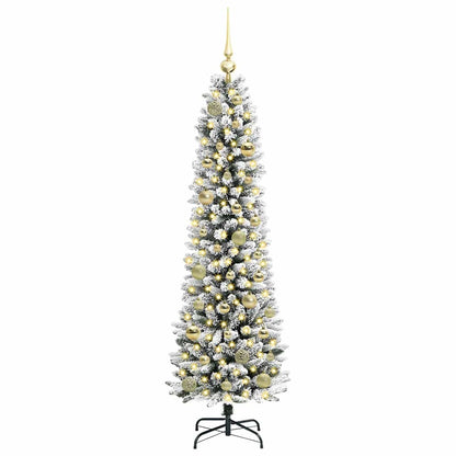 vidaXL Artificial Christmas Tree with 150 LEDs with Stand White 150 cm