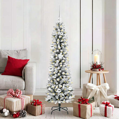 vidaXL Artificial Christmas Tree with 150 LEDs with Stand White 150 cm