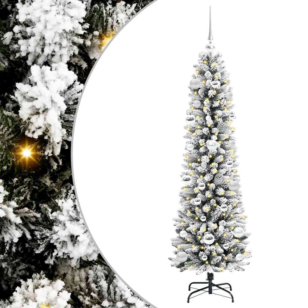 vidaXL Artificial Christmas Tree with 150 LEDs with Stand White 150 cm