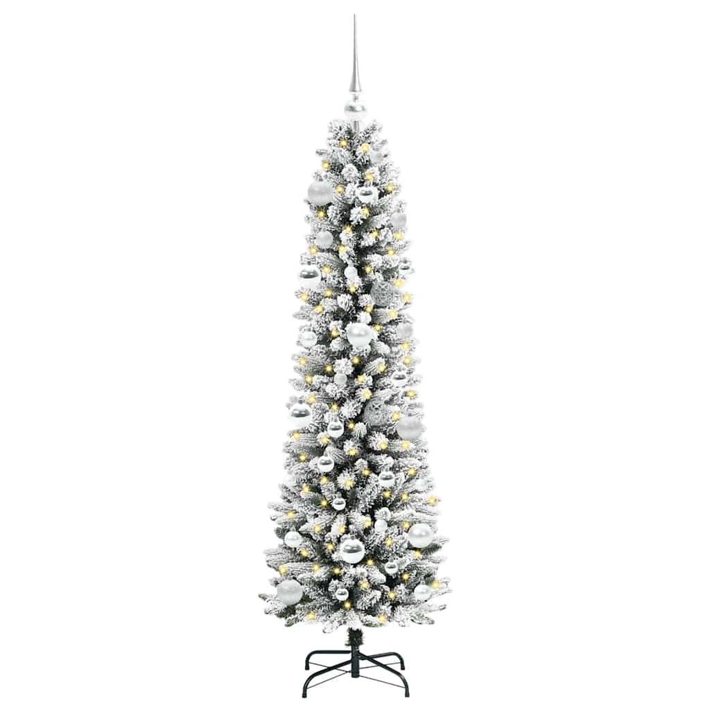 vidaXL Artificial Christmas Tree with 150 LEDs with Stand White 150 cm