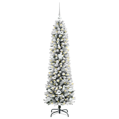 vidaXL Artificial Christmas Tree with 150 LEDs with Stand White 150 cm