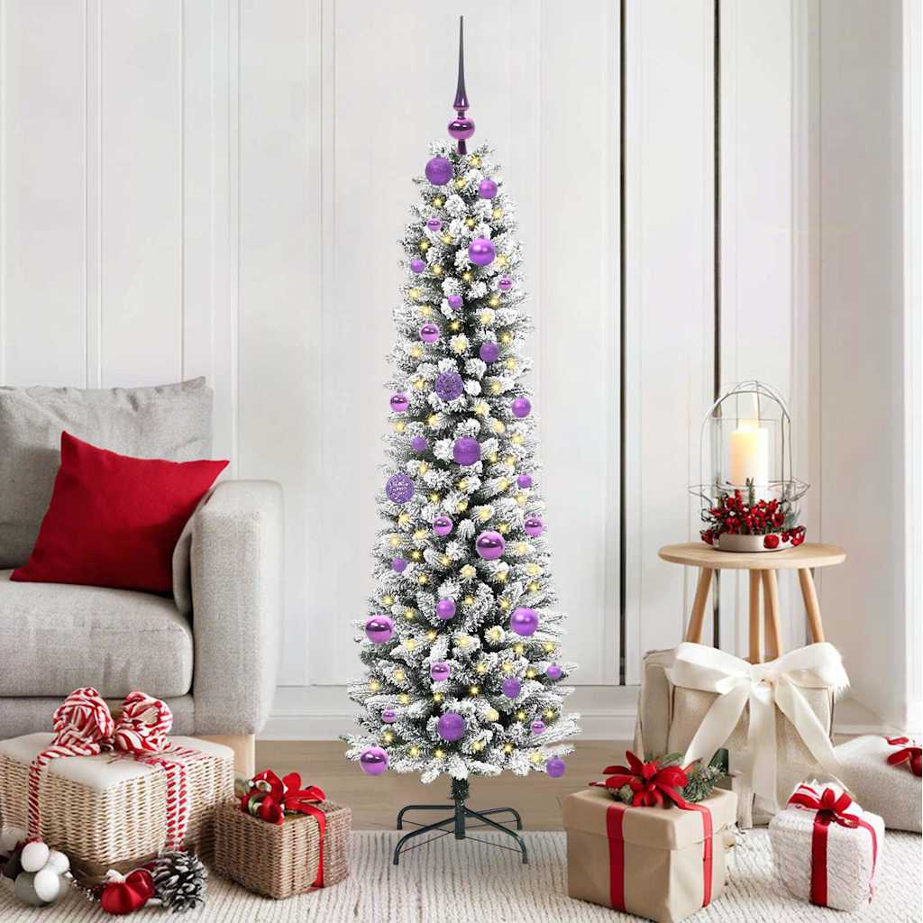 vidaXL Artificial Christmas Tree with 150 LEDs with Stand White 150 cm
