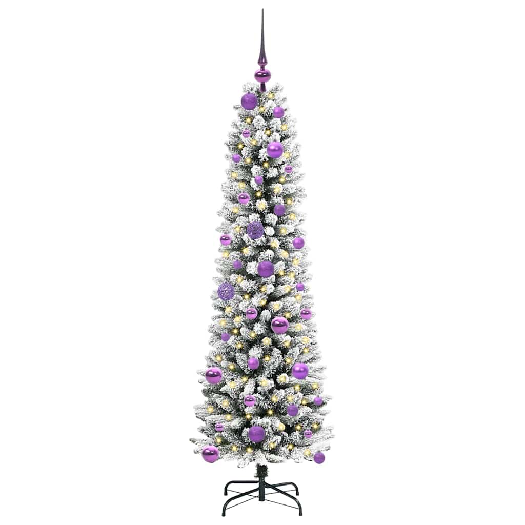 vidaXL Artificial Christmas Tree with 150 LEDs with Stand White 150 cm