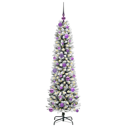 vidaXL Artificial Christmas Tree with 150 LEDs with Stand White 150 cm