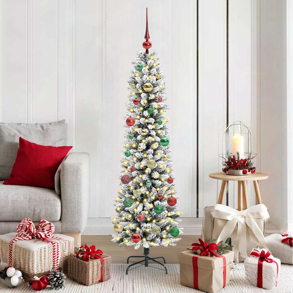 vidaXL Artificial Christmas Tree with 150 LEDs with Stand White 150 cm