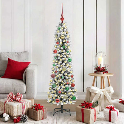 vidaXL Artificial Christmas Tree with 150 LEDs with Stand White 150 cm