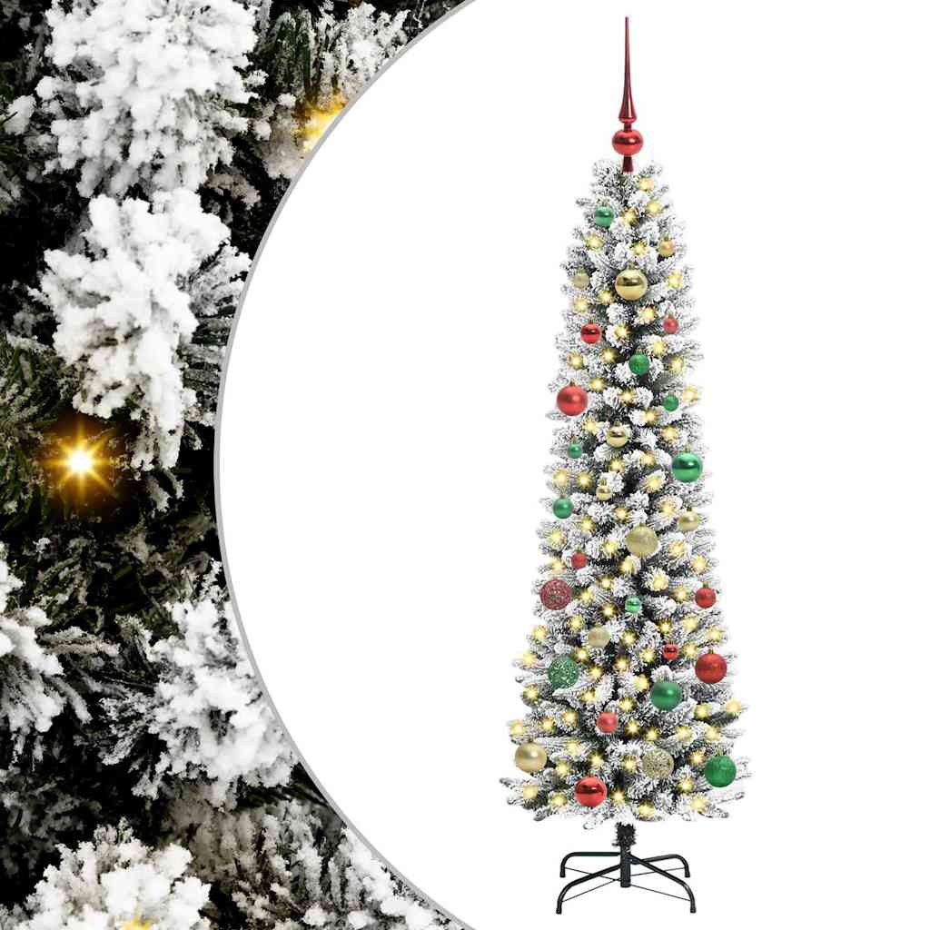 vidaXL Artificial Christmas Tree with 150 LEDs with Stand White 150 cm