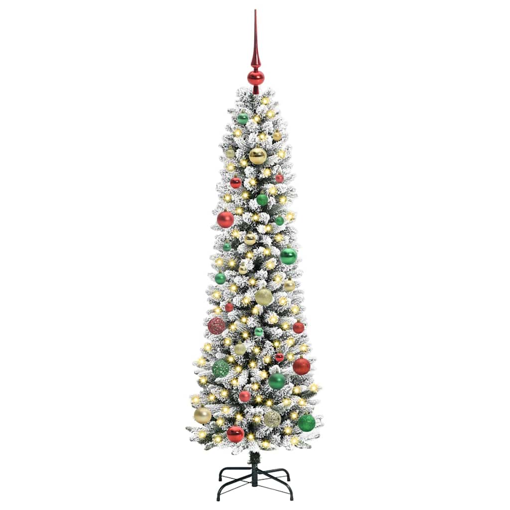 vidaXL Artificial Christmas Tree with 150 LEDs with Stand White 150 cm