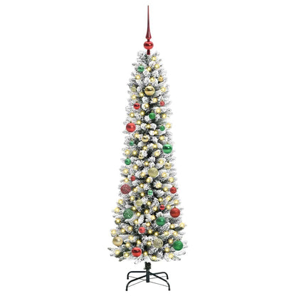 vidaXL Artificial Christmas Tree with 150 LEDs with Stand White 150 cm