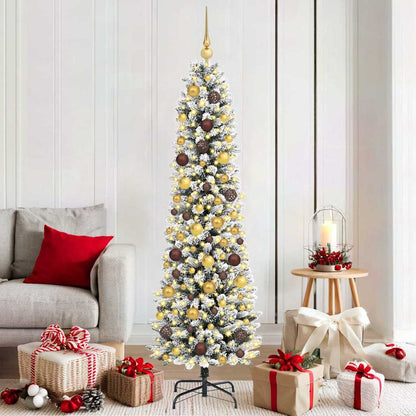 vidaXL Artificial Christmas Tree with 300 LEDs with Stand White 180 cm
