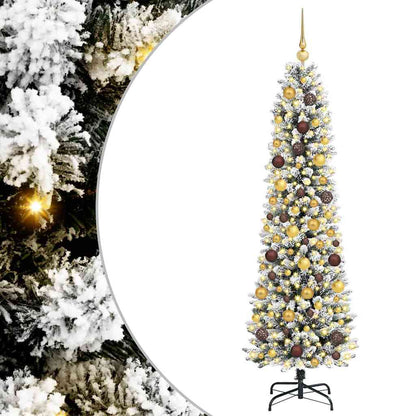 vidaXL Artificial Christmas Tree with 300 LEDs with Stand White 180 cm