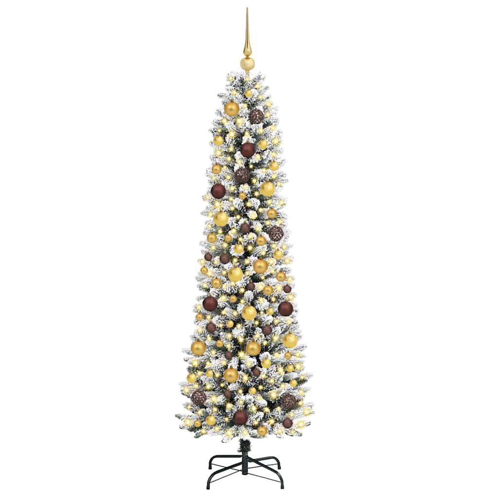 vidaXL Artificial Christmas Tree with 300 LEDs with Stand White 180 cm