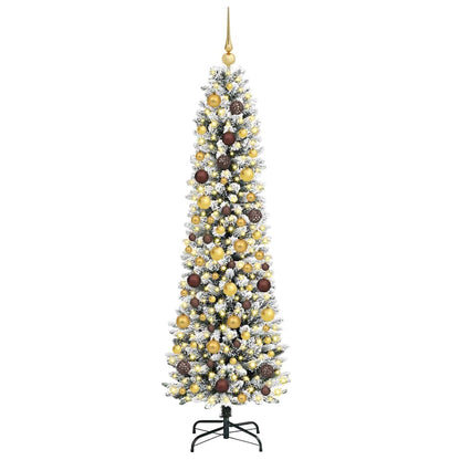 vidaXL Artificial Christmas Tree with 300 LEDs with Stand White 180 cm