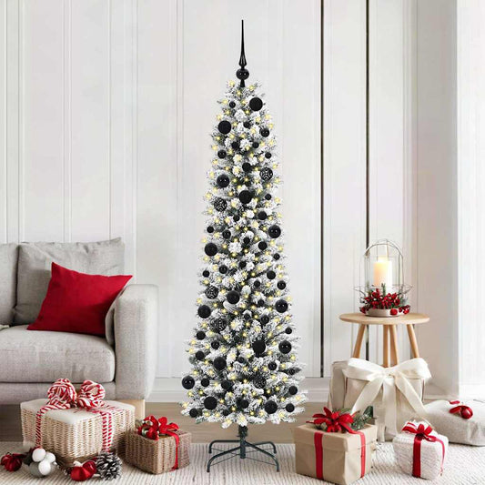 vidaXL Artificial Christmas Tree with 300 LEDs with Stand White 180 cm