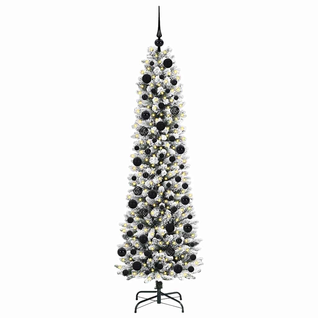 vidaXL Artificial Christmas Tree with 300 LEDs with Stand White 180 cm