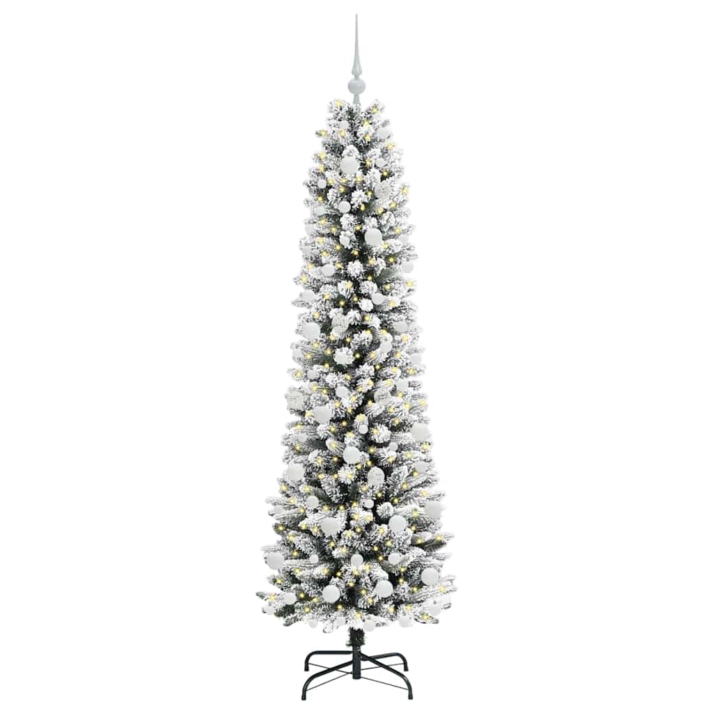 vidaXL Artificial Christmas Tree with 300 LEDs with Stand White 180 cm