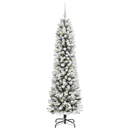 vidaXL Artificial Christmas Tree with 300 LEDs with Stand White 180 cm