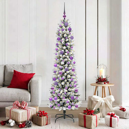 vidaXL Artificial Christmas Tree with 300 LEDs with Stand White 180 cm