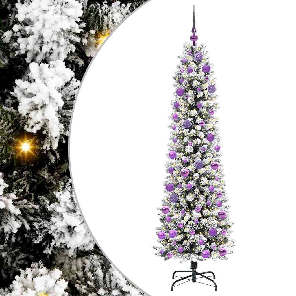 vidaXL Artificial Christmas Tree with 300 LEDs with Stand White 180 cm