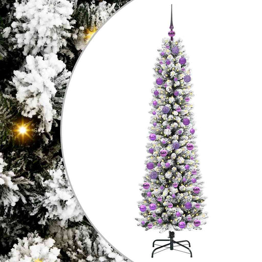 vidaXL Artificial Christmas Tree with 300 LEDs with Stand White 180 cm