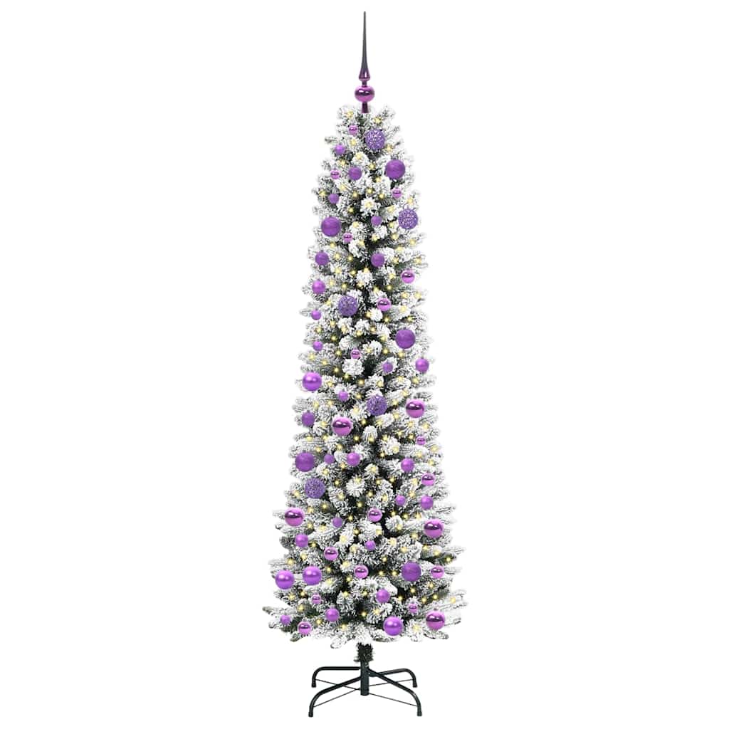 vidaXL Artificial Christmas Tree with 300 LEDs with Stand White 180 cm