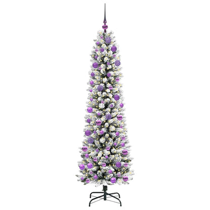 vidaXL Artificial Christmas Tree with 300 LEDs with Stand White 180 cm