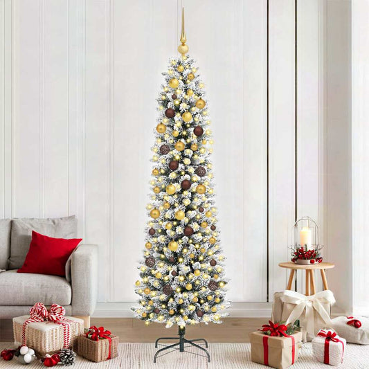 vidaXL Artificial Christmas Tree White 210 cm