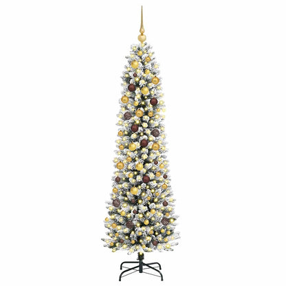 vidaXL Artificial Christmas Tree with 300 LEDs with Stand White 210 cm
