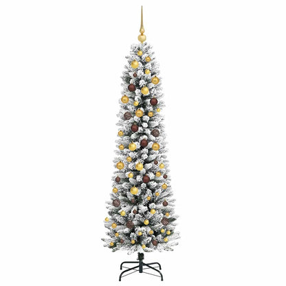 vidaXL Artificial Christmas Tree with 300 LEDs with Stand White 210 cm