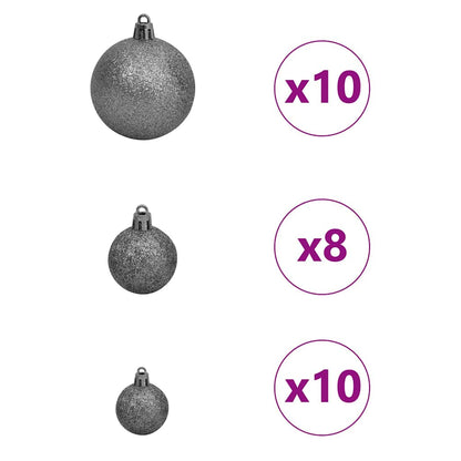 vidaXL Artificial Christmas Tree with 300 LEDs with Stand White 210 cm