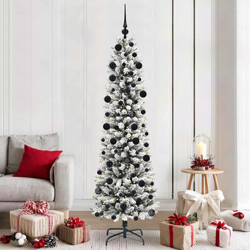 vidaXL Artificial Christmas Tree with 300 LEDs with Stand White 210 cm