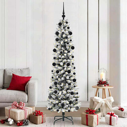 vidaXL Artificial Christmas Tree with 300 LEDs with Stand White 210 cm