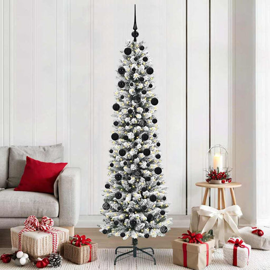 vidaXL Artificial Christmas Tree with 300 LEDs with Stand White 210 cm